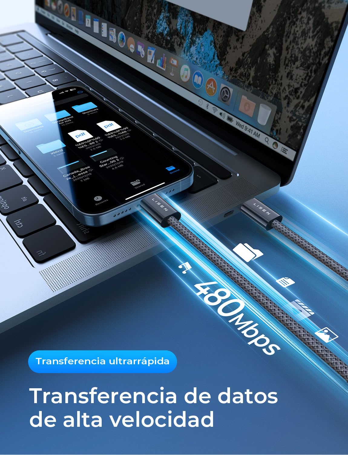 LISEN Cable USB C a USB C 60W 5 Paquete [1M/1M/2M/2M/3M] Cable USBC Carga Rapida, Tipo-C a C Compatible Con Switch 2 Cargador Tipo C iPhone 16/15 Pro Samsung Galaxy S25/S24/S23 Macbook, Xiaomi, Negro