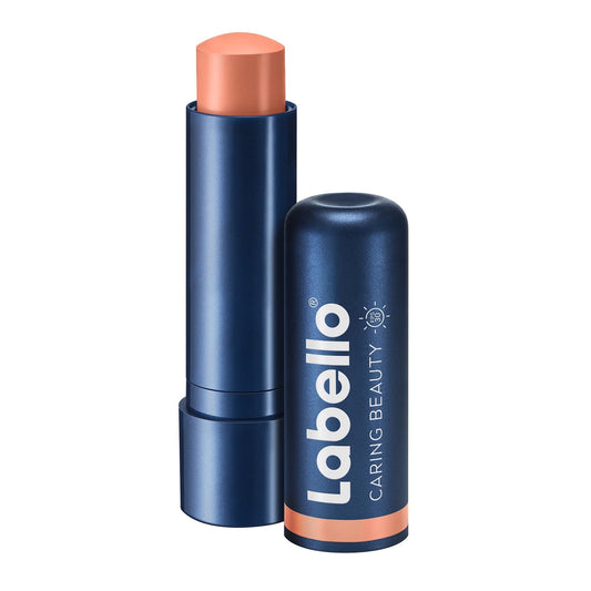 LABELLO. Bálsamo Labial Caring Beauty Nude Color Intenso con Vitamina E y Aceite de Almendras + Bálsamo Labial Caring Beauty Red Color Intenso y Cuidado Duradero con Vitamina E y Aceite de Almendras