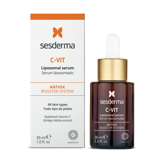 SESDERMA C-VIT- Serum Facial Vitamina C + Ácido Hialurónico + Ginkgo Biloba | Suero Hidratante, Anti Edad, Anti Manchas, Tonificador y Reafirmante | 30 ml
