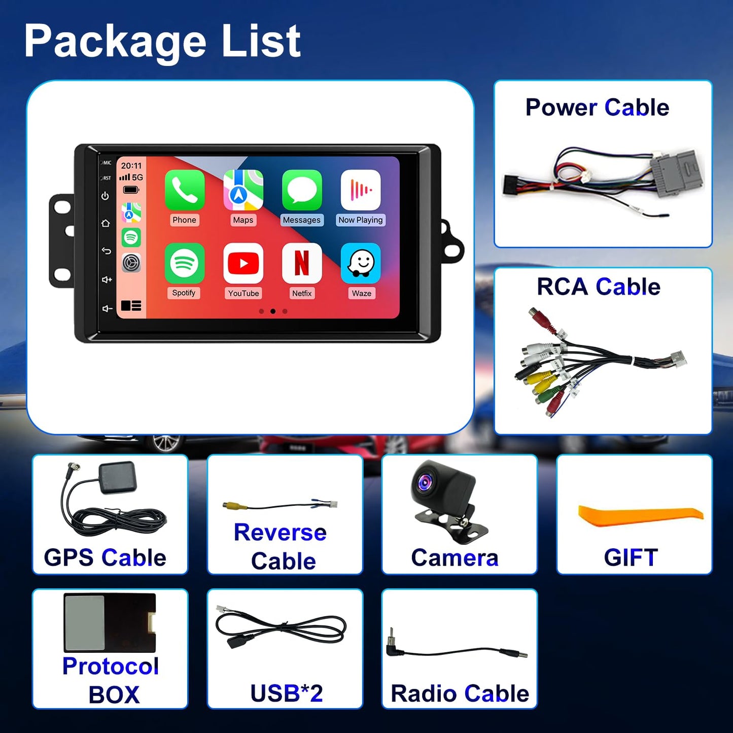 Radio WiFi 5G para Chevrolet Colorado 2004-2012, Chevy Express 2001-2007, Impala 2000-2005, GMC Savana 2002-2008, Canyon 2004-2012, estéreo 7 pulgadas, CarPlay, Android Auto, GPS, cámara, FM Bluetooth