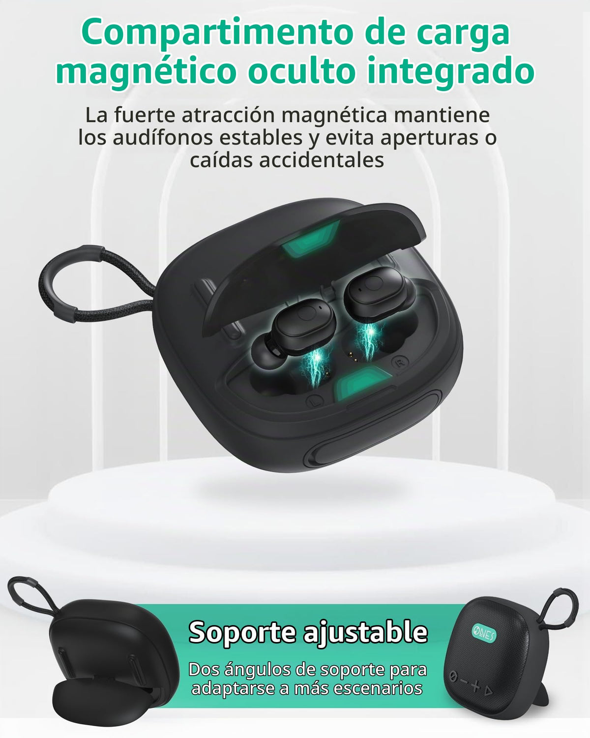 Altavoz Inalámbrico ONES MusPlay Negro 2 en 1 Portátil Compacto Inteligente
