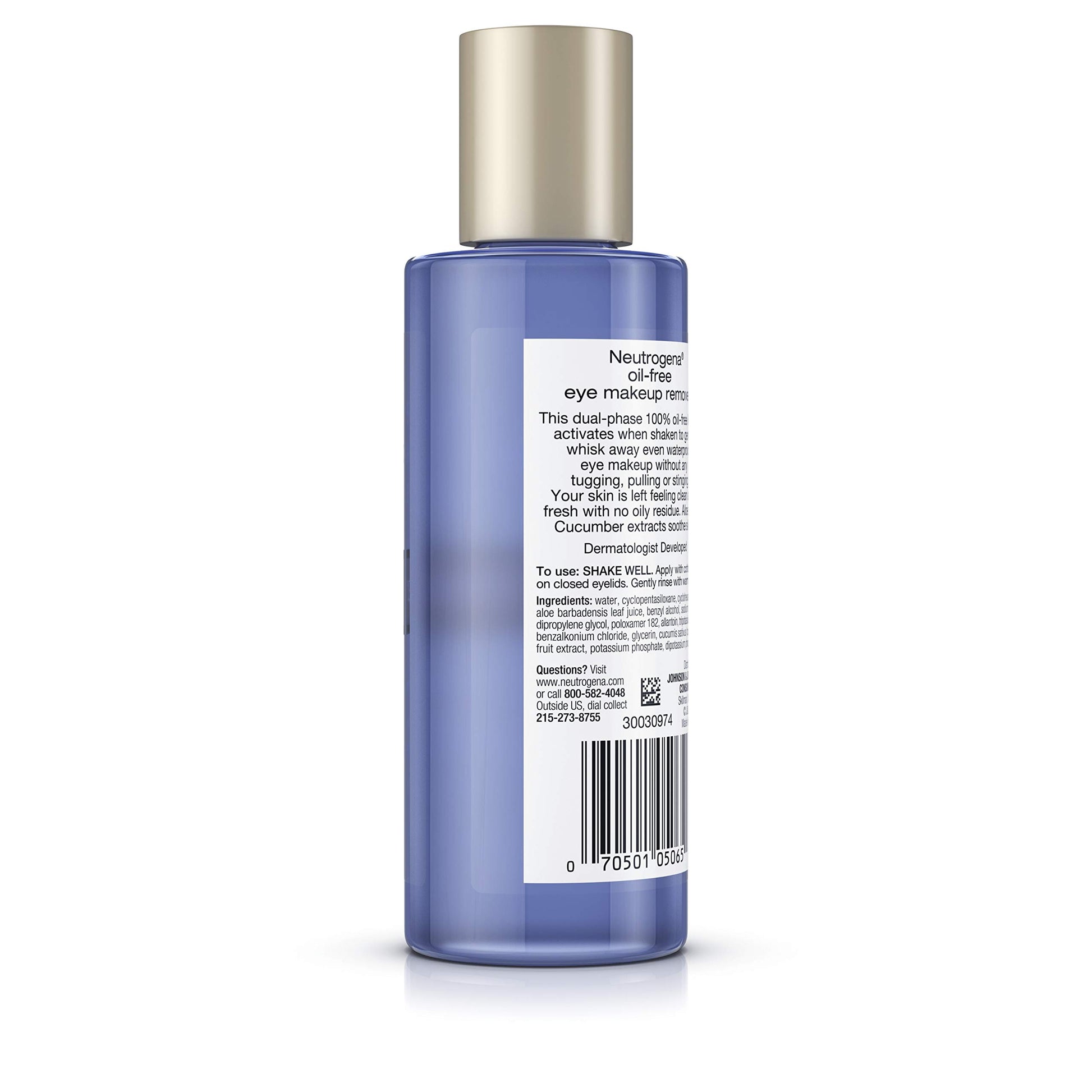 Neutrogena - Desmaquillante Y Limpiador Suave Sin Aceite Para Ojos Sensibles, Desmaquillante No Graso, Elimina El Rímel A Prueba De Agua