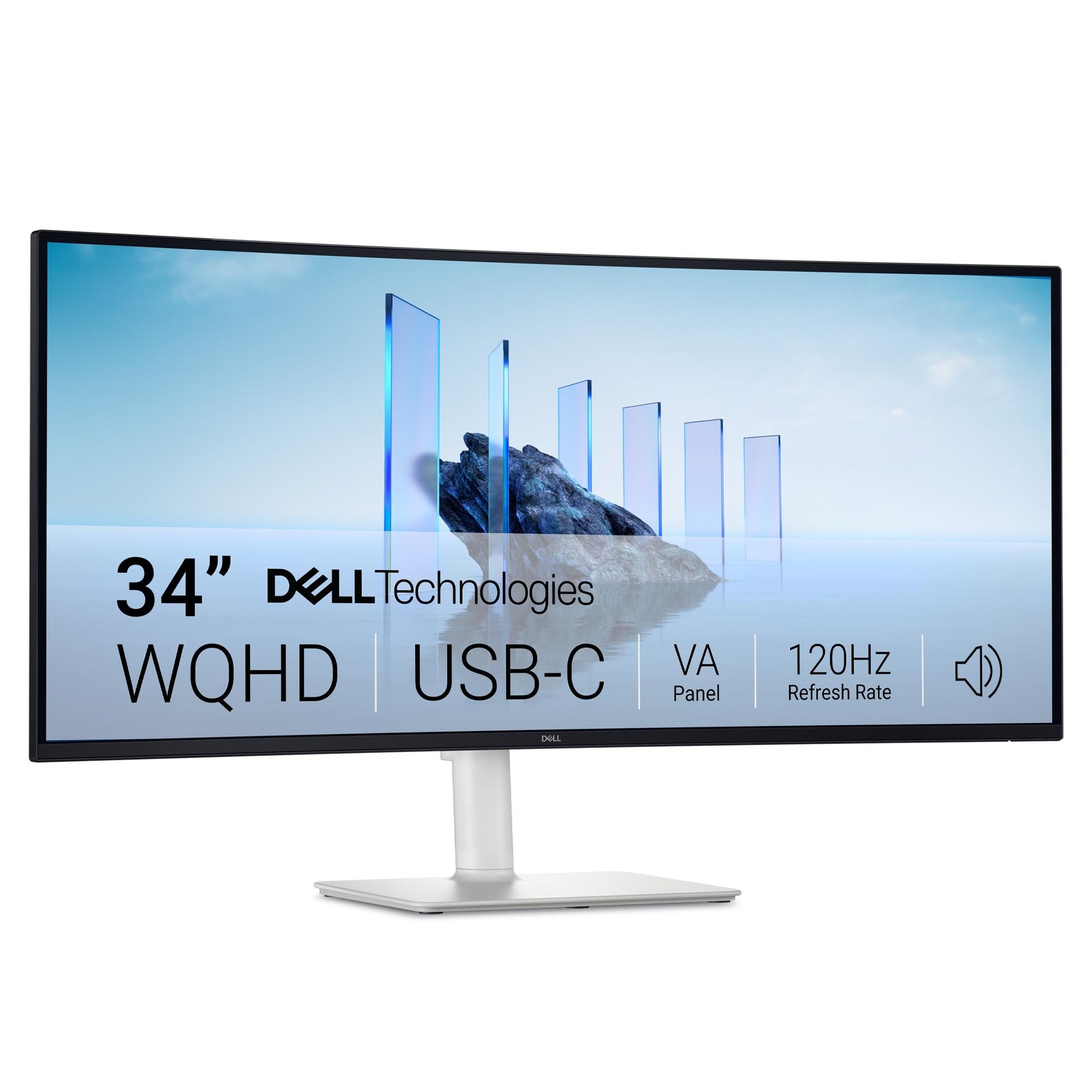 Monitor curvado Dell 34 Plus USB-C - S3425DW - 34 pulgadas (3440 x 1440) hasta 120 Hz visualización 21:9, panel VA, AMD FreeSync Premium, 99% sRGB, 95% DCI-P3, altavoces integrados, relación de
