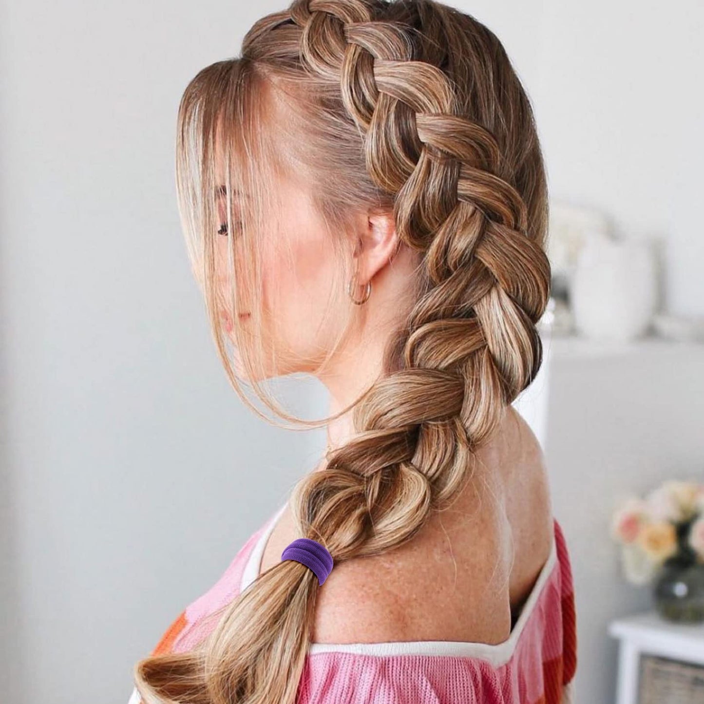 Set de 100 Scrunchies de Algodón para Cabello - Accesorios Elásticos y Coloridos para Coletas y Peinados de Mujer y Niña