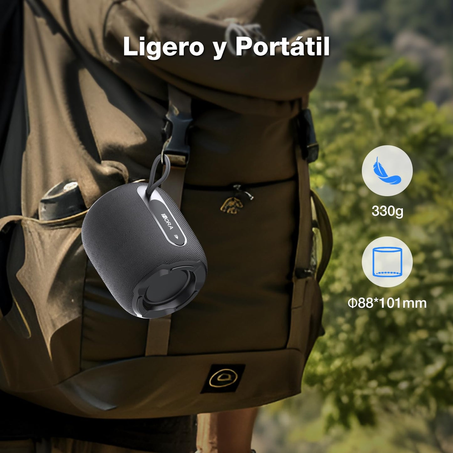 Bocina Bluetooth 5.3 5W Mini Portátil Negro con Radio FM y Función AUX/USB/TF
