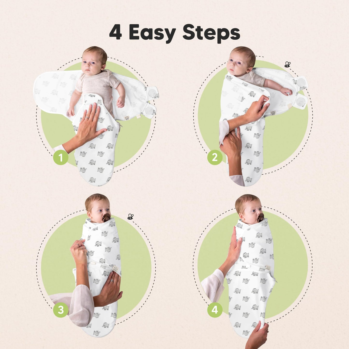Sacos de dormir para bebé con cierre, paquete de 3 pañales para recién nacidos de 0 a 3 meses, bebés, niñas, niños, saco de dormir suave y duradero, manta de pañales fácil de cambiar (The Wild 2, OS)