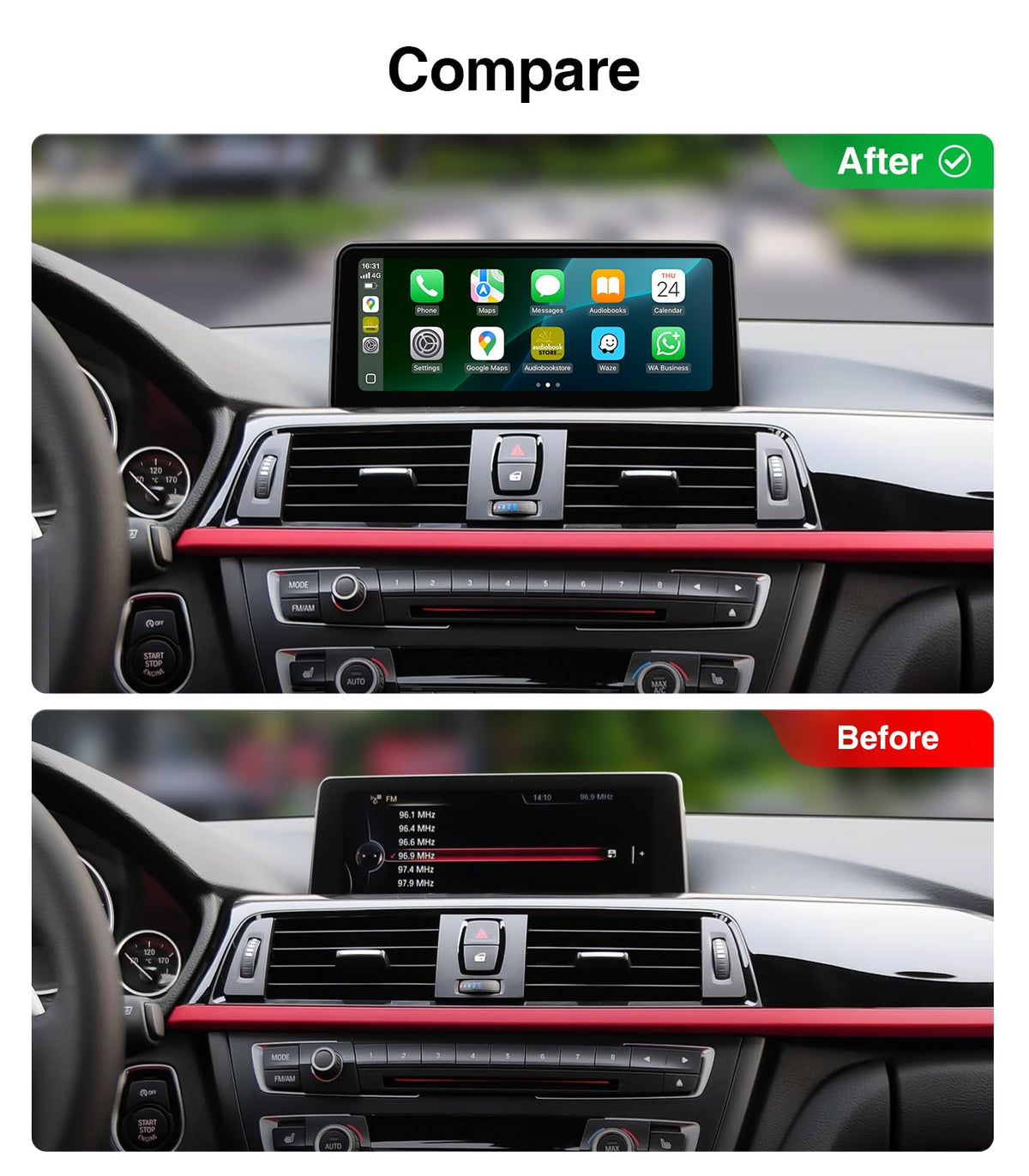 Radio CarPlay Linux BMW Serie 3 y 4 26 cm NBT