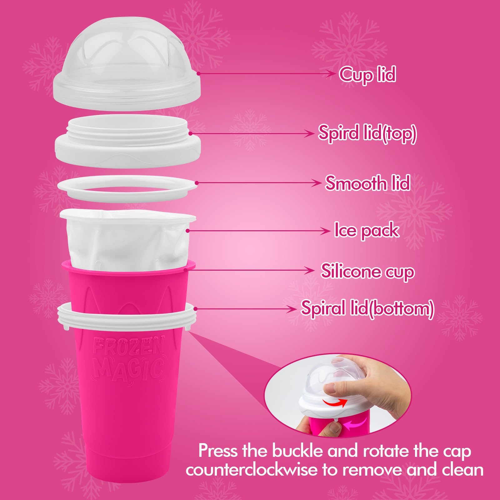Jairuty - Taza para hacer granizados, tazas mágicas de congelación rápida para hacer helados de licuado de leche casera, taza para hacer granizado de doble capa, regalos de cumpleaños para niños