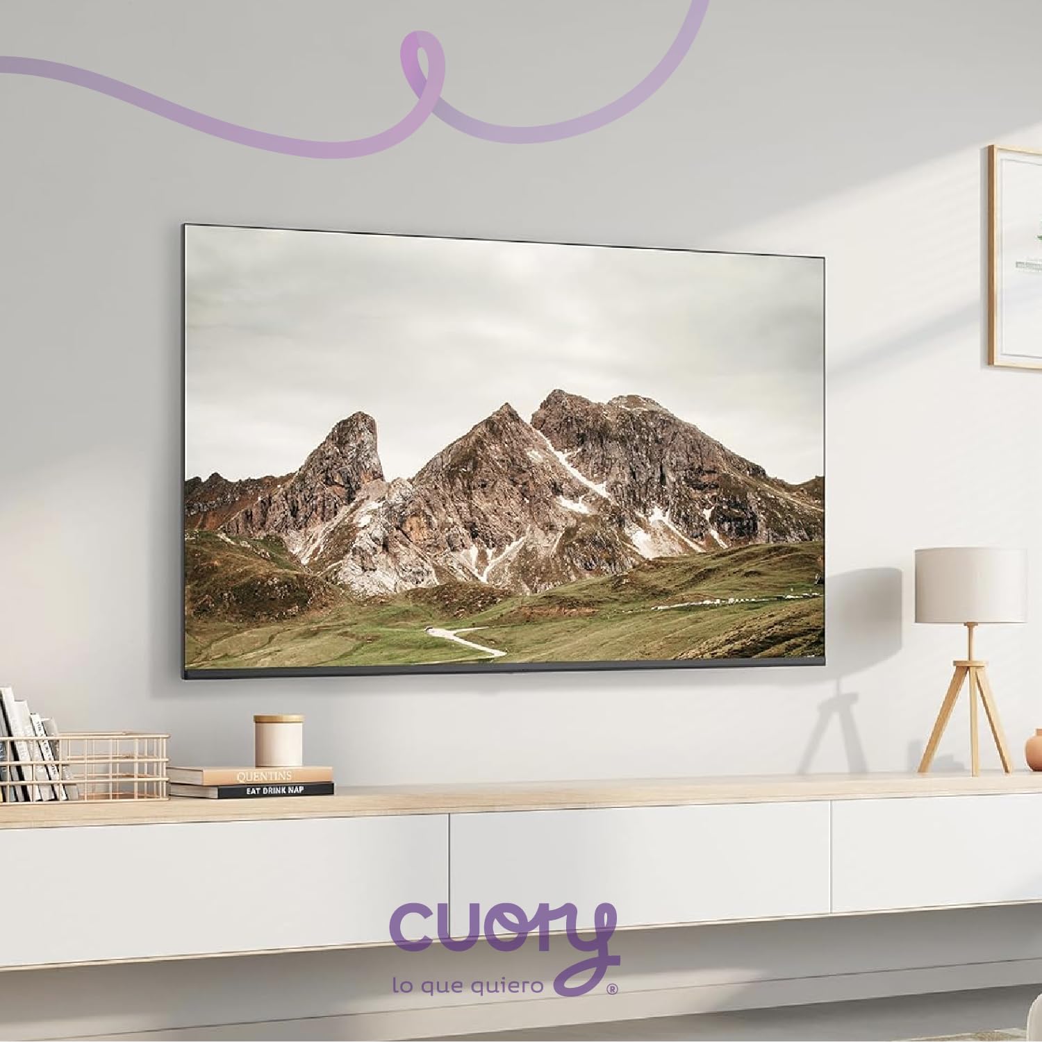 CUORY Smart TV Android Google TV Television Pantalla 55" Pulgadas Dled | Vive en 4K | 4K UHD | HDMI | Audio Dolby | Modo de Juego Funciona con Asistente de Google | Bisel Delgado