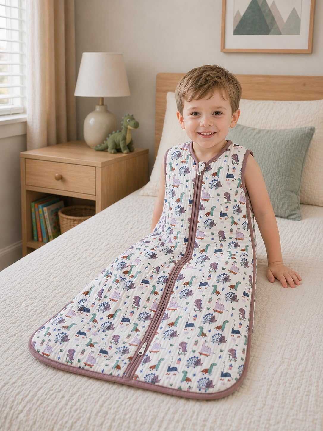 TADO MUSLIN - Saco de dormir para bebé de 2 a 4 T, manta portátil para bebé, 100% algodón orgánico, 0.5 TOG, saco de dormir para niños pequeños, cierre de 2 vías, suave, 4 capas, 2T, 3T, 4T,