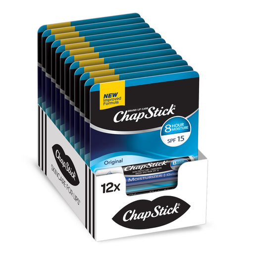 ChapStick Moisturizer Original Lip Balm Tubes, SPF 15 and Skin Protectant, Mother's Day Gift