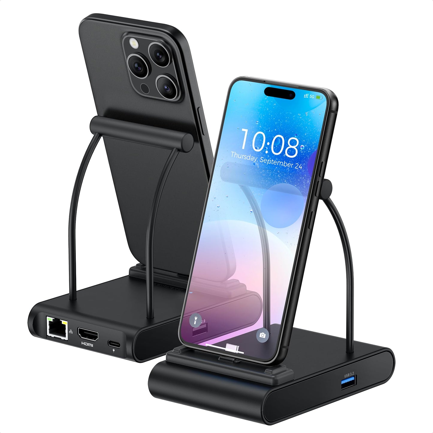 Cable Matters 5 en 1 iPhone 16/15 USB C Hub HDMI 4K@60Hz, estación de acoplamiento para iPad con Gigabit Ethernet, puerto USB-A 3.2, PD de 100W, soporte USB C Hub para iPhone 16/15 Pro Max, iPad Pro,