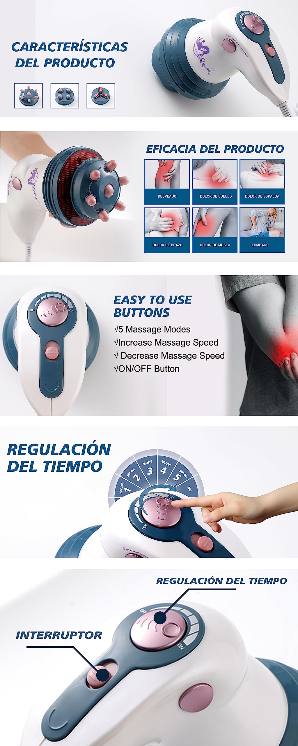 Masajeador corporal relajado, masajeador corporal infrarrojo de bajo ruido, para quema de grasa, masaje lumbar y de piernas