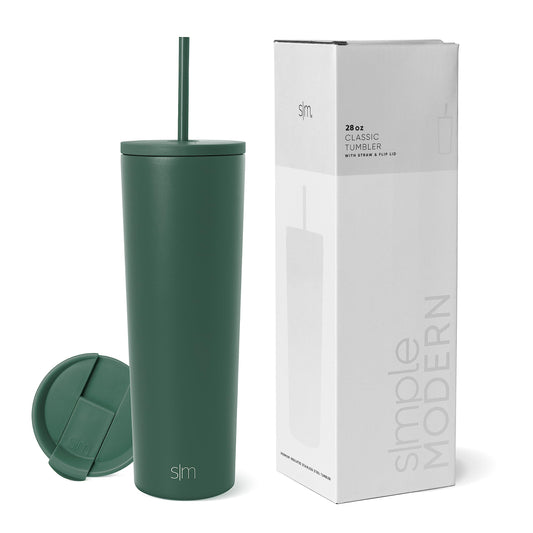 Vaso Térmico Simple Modern Forest de Acero Inoxidable Reutilizable para Café y Agua 830ml
