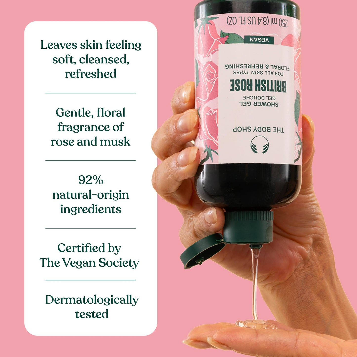 The Body Shop British Rose Shower Gel, 25.3 Fl Oz