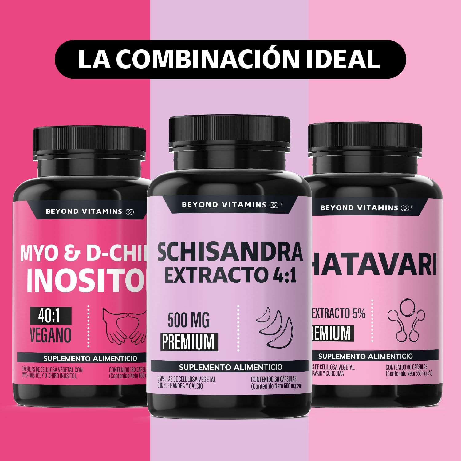 Beyond Vitamins | Schisandra Extracto 4:1 500mg, Cápsulas VCaps veganas, 60 cápsulas