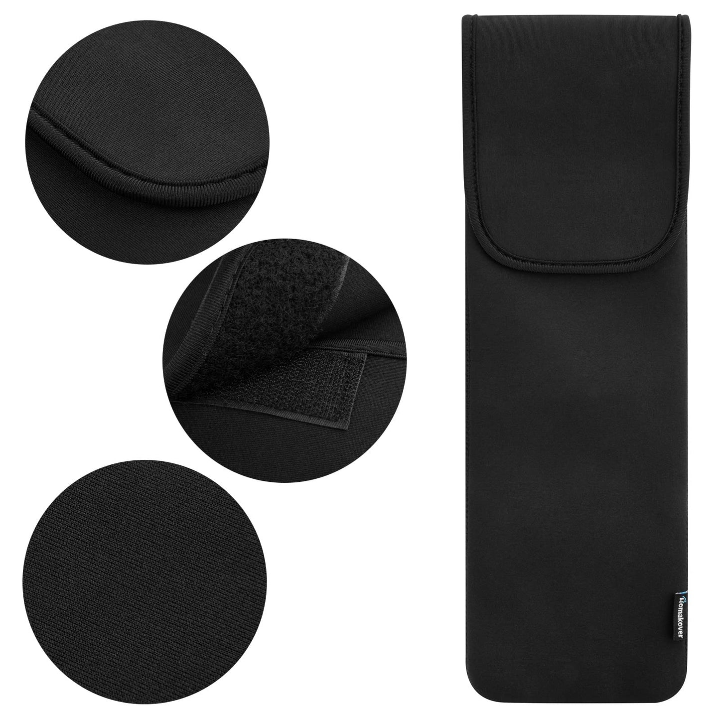 Homakover - Funda de neopreno resistente al calor, funda de rizador universal, funda para rizador de hierro, bolsa de viaje para viajes, gimnasio o hogar, 15 x 5 pulgadas, Negro, Viajes