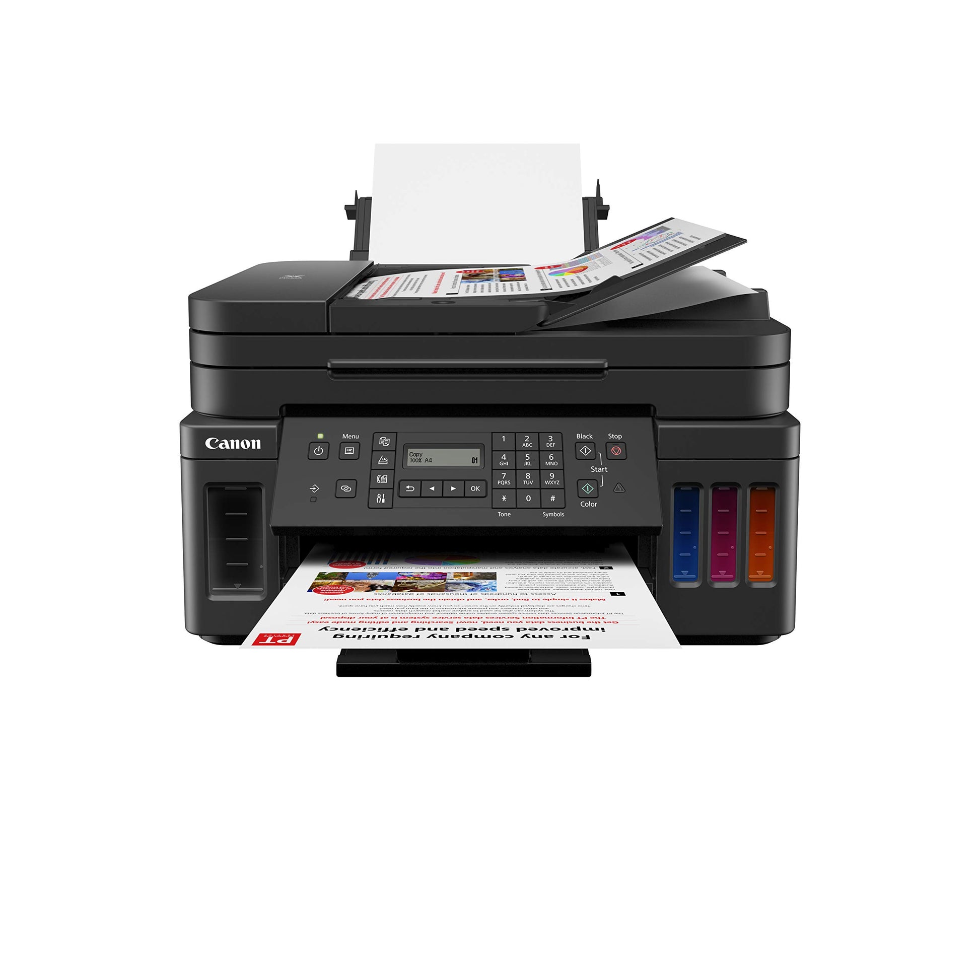 Canon Impresora Multifuncional Wi-Fi G7010 de Tanque de tintas, Bandeja de Entrada de 350 Hojas con ADF y Fax