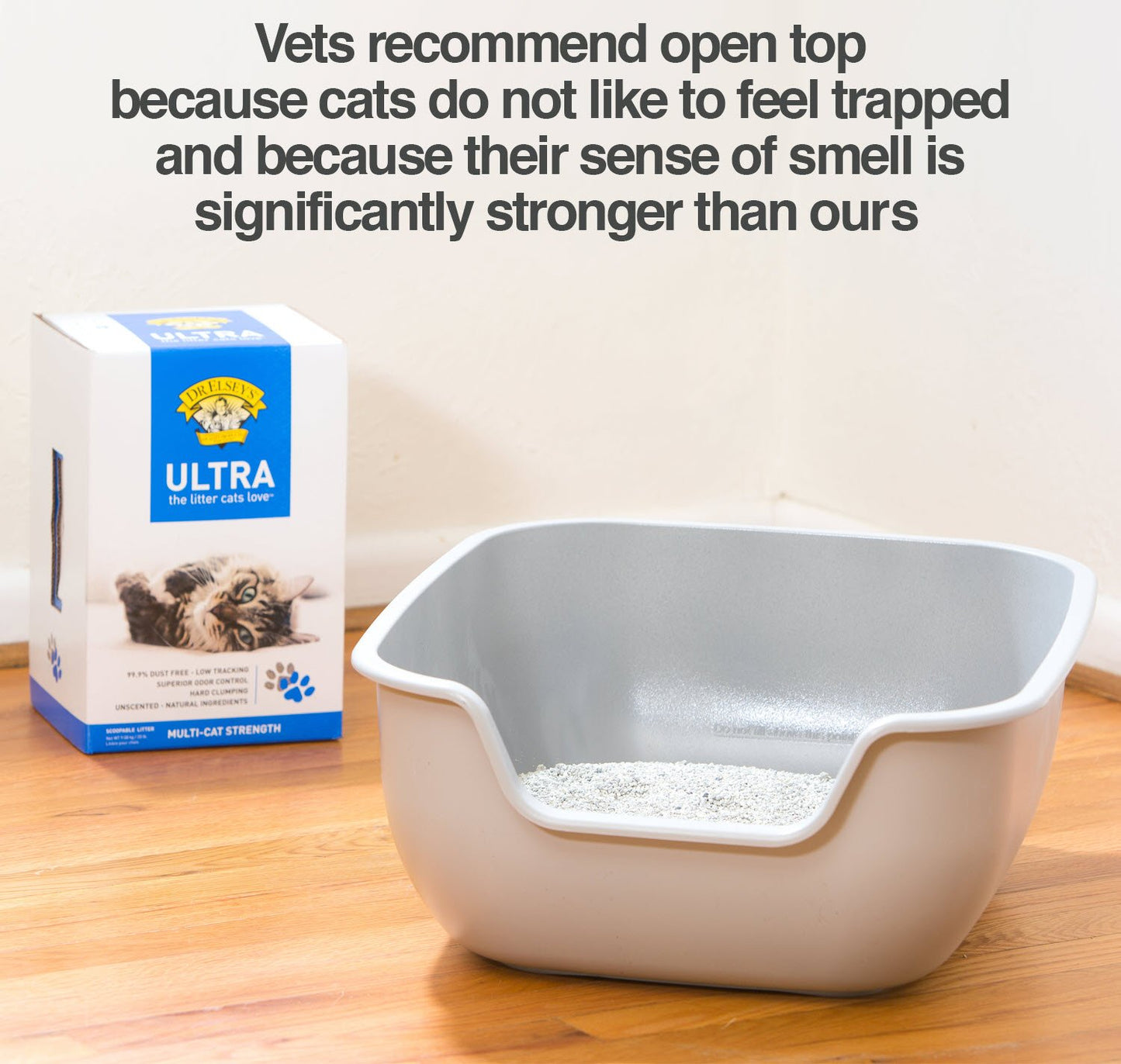Caja de Arena Grande PetFusion Gris AntiAdherente para Mascotas