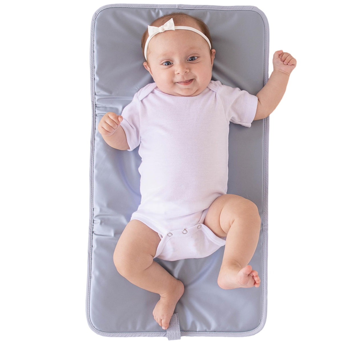 Lily Miles - Cambiador portátil para bebé, cambiador de pañales con cierres magnéticos, almohadilla de viaje para bolsa de pañales, esencial para bebé, tapete lavable e impermeable (gris jaspeado