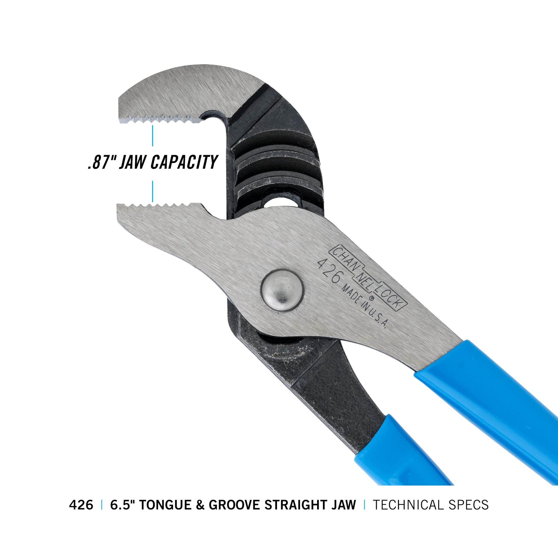 Channellock 426 Pinza de Extensión Mordaza Recta de 6 1/2"