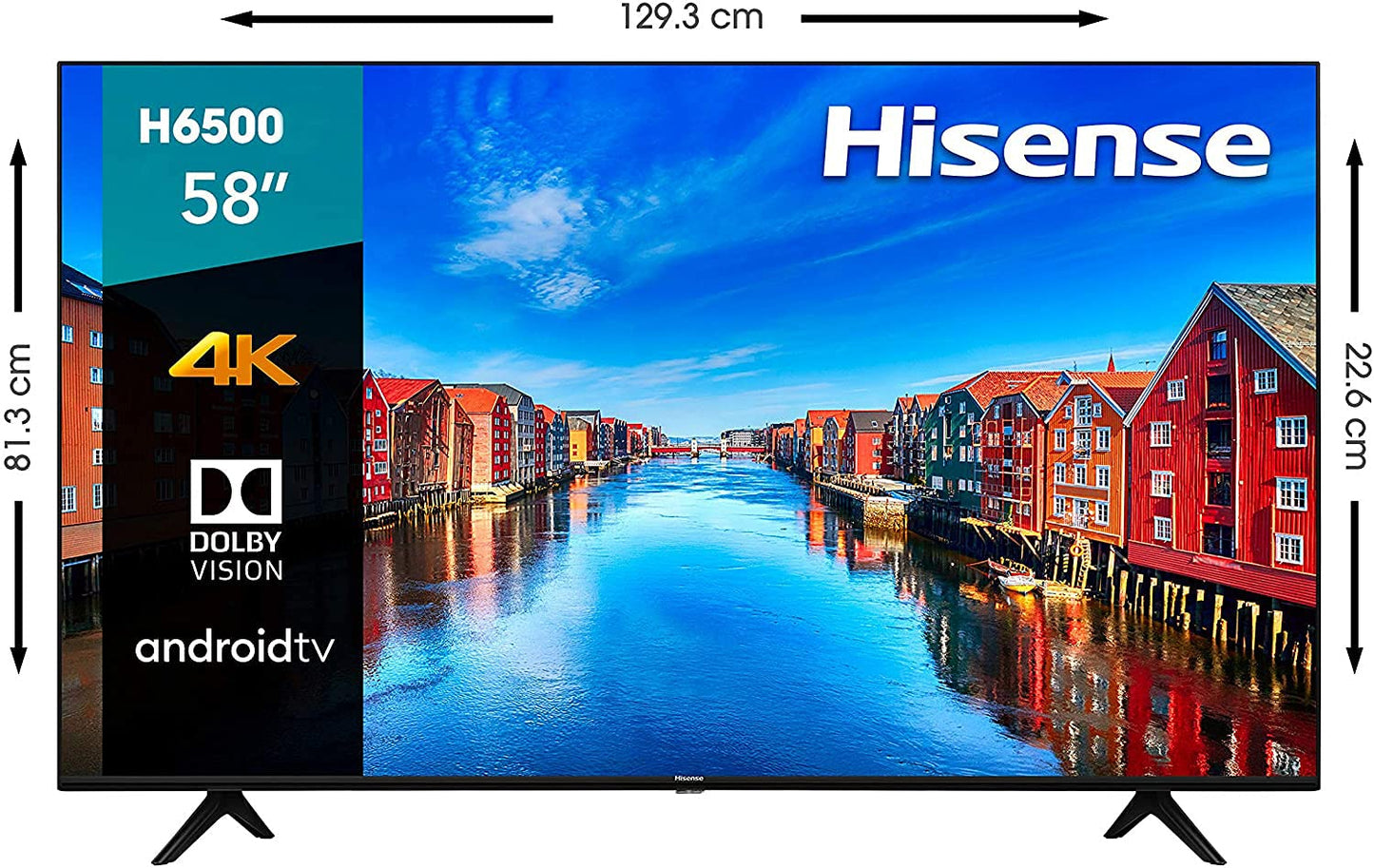 Hisense 58pulgadas Pulgadas 4K Smart TV Ultra HD LED, Wi-Fi, 3 x HDMI 58H6500E (Reacondicionado)