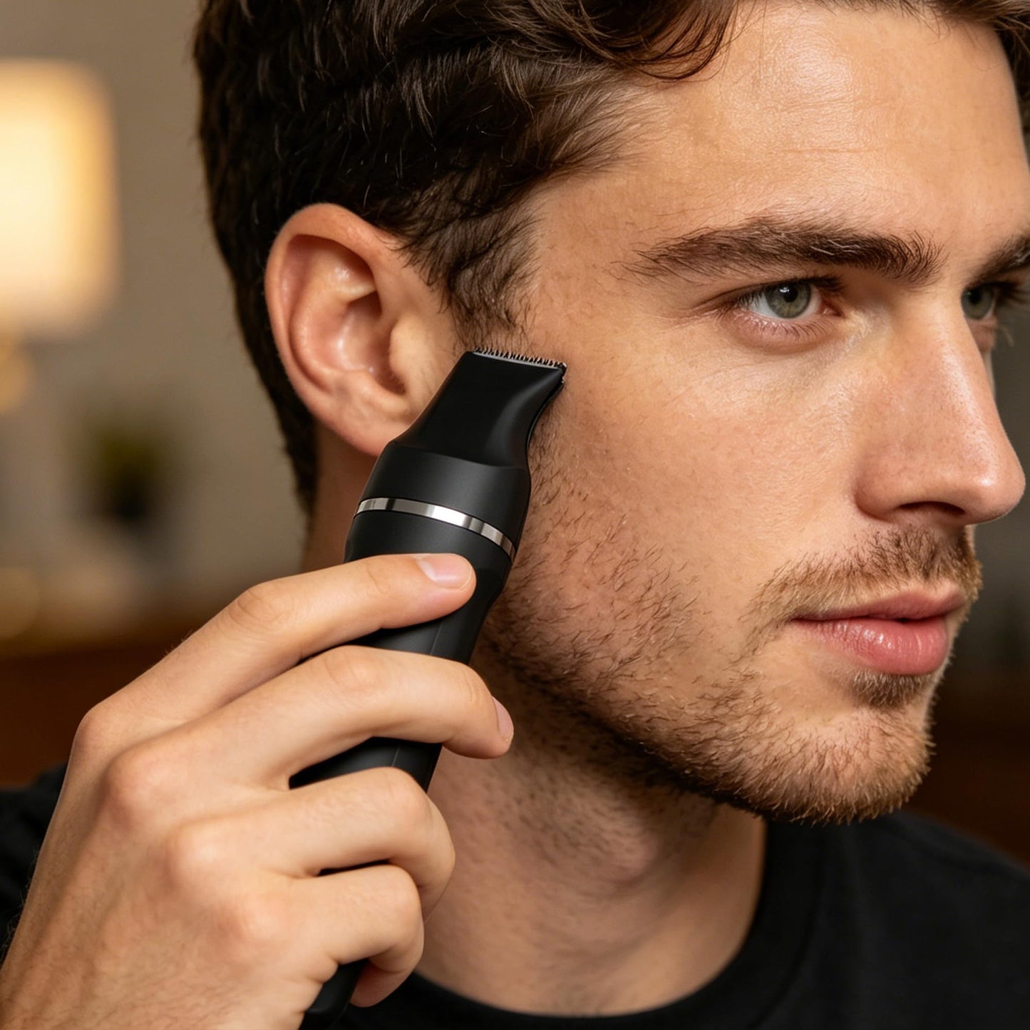 Groom Essentials - Maquinilla de afeitar eléctrica para hombre con base de carga, afeitadora de cuerpo completo en seco y húmedo, juego de afeitado con recortador de barba y nariz, instrucciones de
