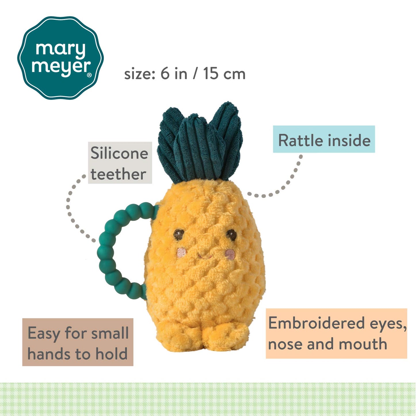 Sonajero Mordedor Mary Meyer Sweetie Piña 6" para Bebé