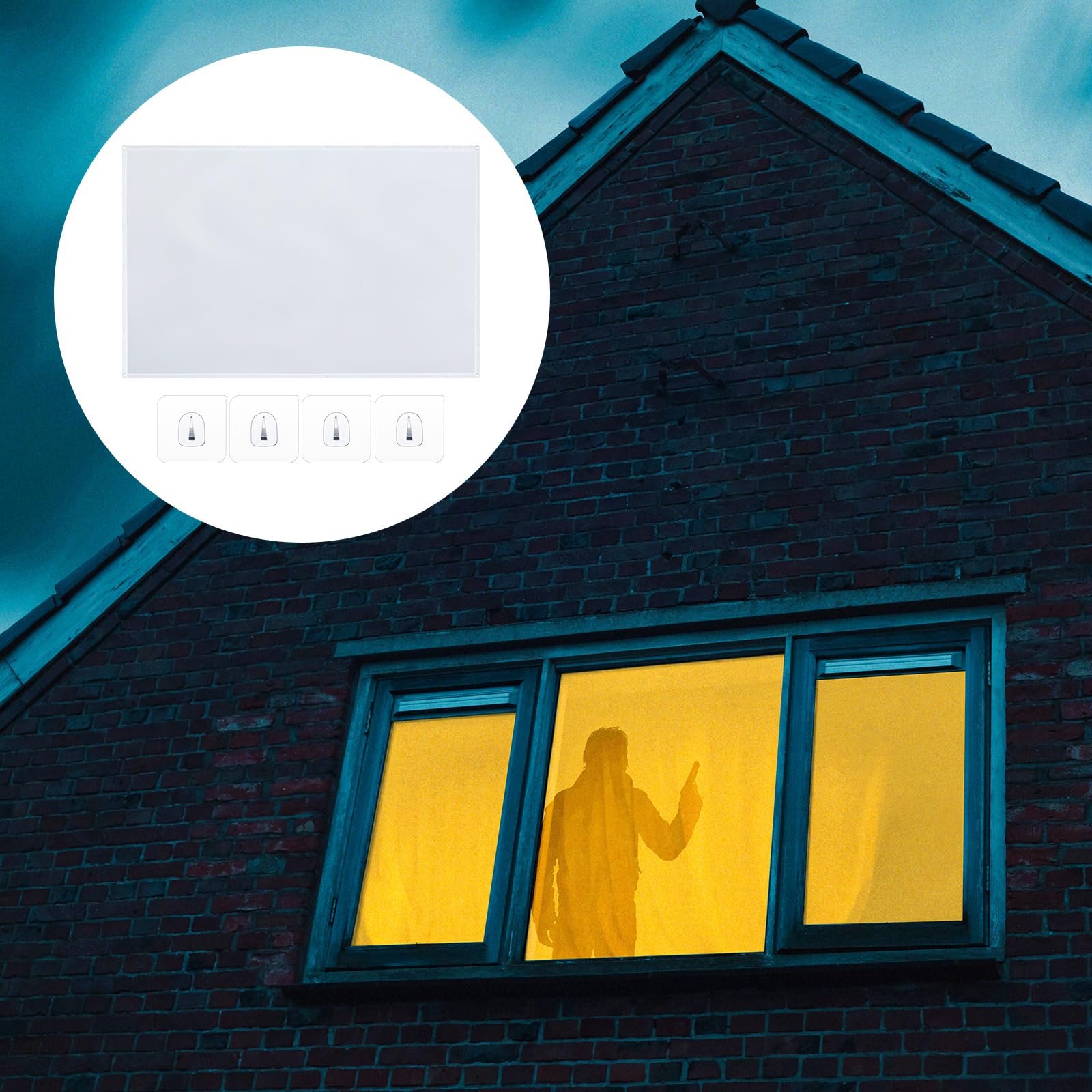 Oudain Paquete de 2 Pantalla de Proyección Trasera de Tela para Halloween, Portátil, Blanca, con Herrajes de Montaje para Proyectar Videos de Halloween en la Puerta(40 x 60 Pulgadas)