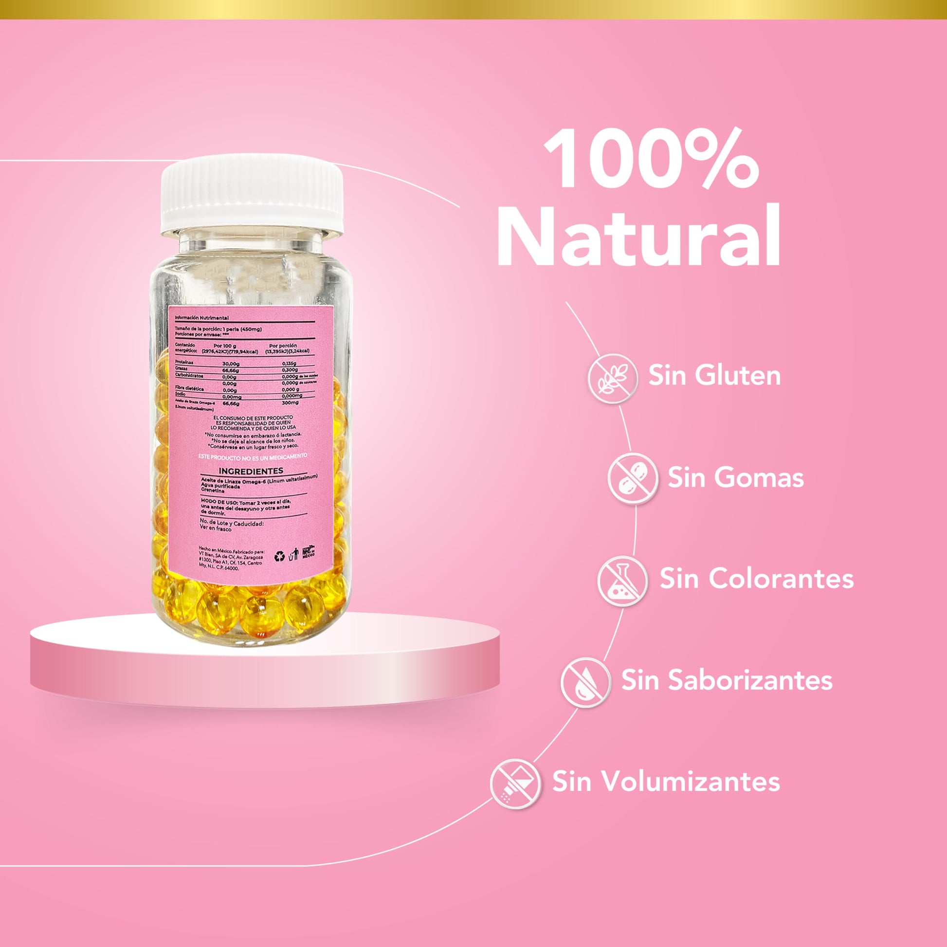 Bikini Burn Aceite de Linaza Cold Pressed | Omega 3 Acido alfa-linolénico (ALA), | Vegano, sin aditivos | Prensado en frío