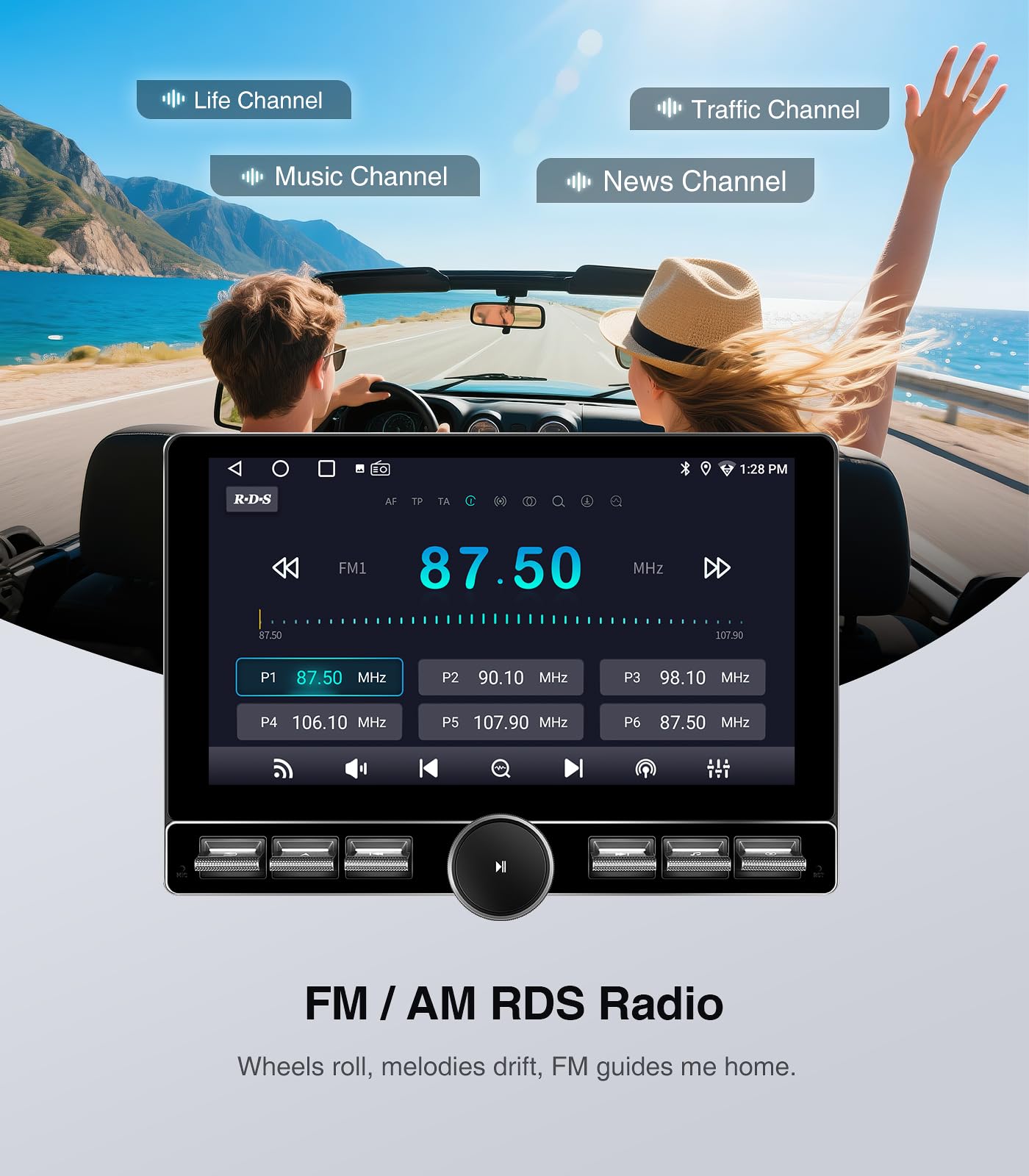 Estéreo de coche 4G+64GB para Jeep Wrangler JK 2007-2018, Dodge Ram 1500 2500 Radio de actualización - CarPlay inalámbrico Android Auto con botón de volumen físico, pantalla táctil QLED, cámara de