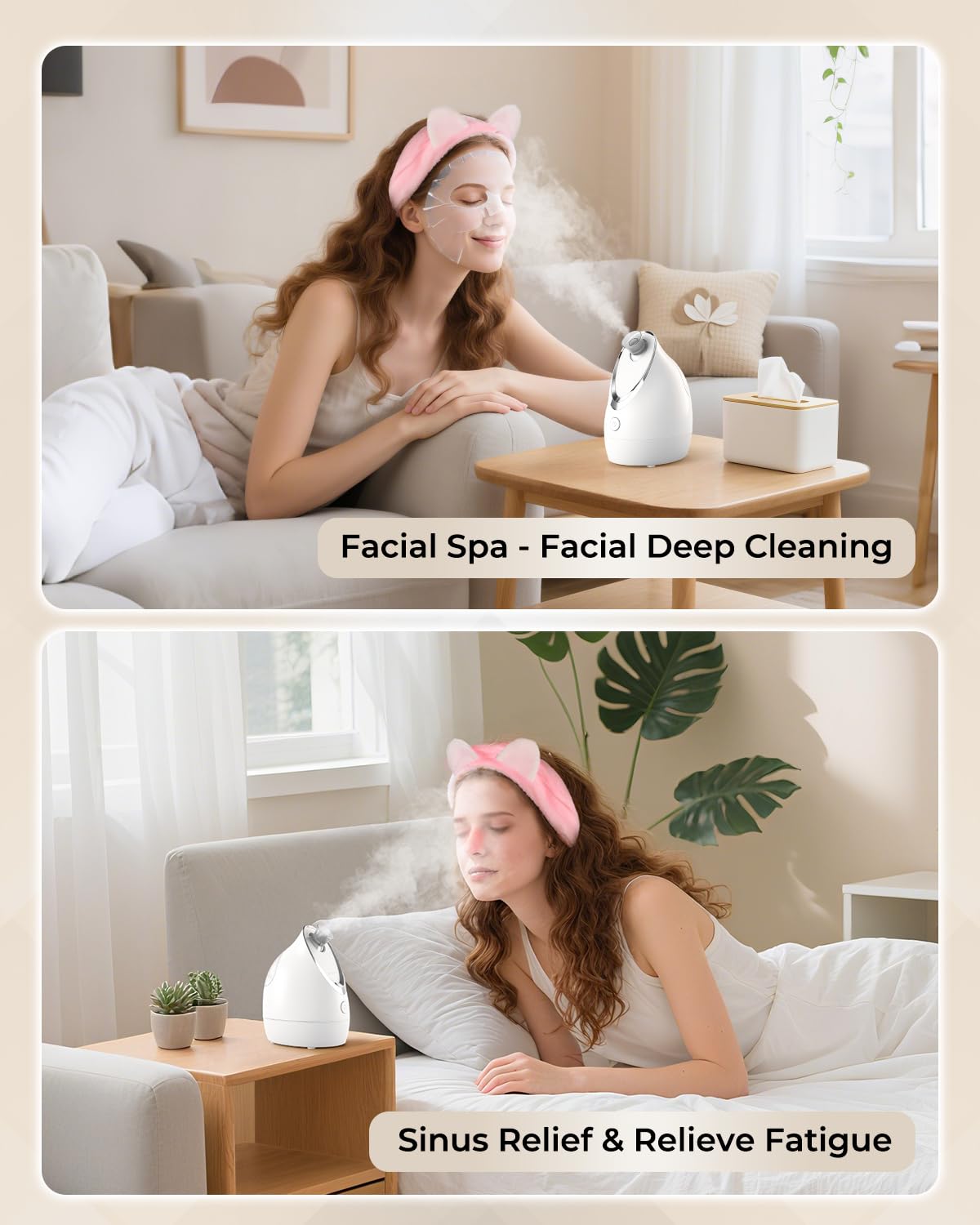 Kingsmile Face Steamer, vaporizador facial para la cara, niebla cálida para esteticista, vaporizador de vapor caliente profesional para SPA facial en el hogar con nano ozono, humidificador facial para mujeres y hombres, sinusitis destapa los poros