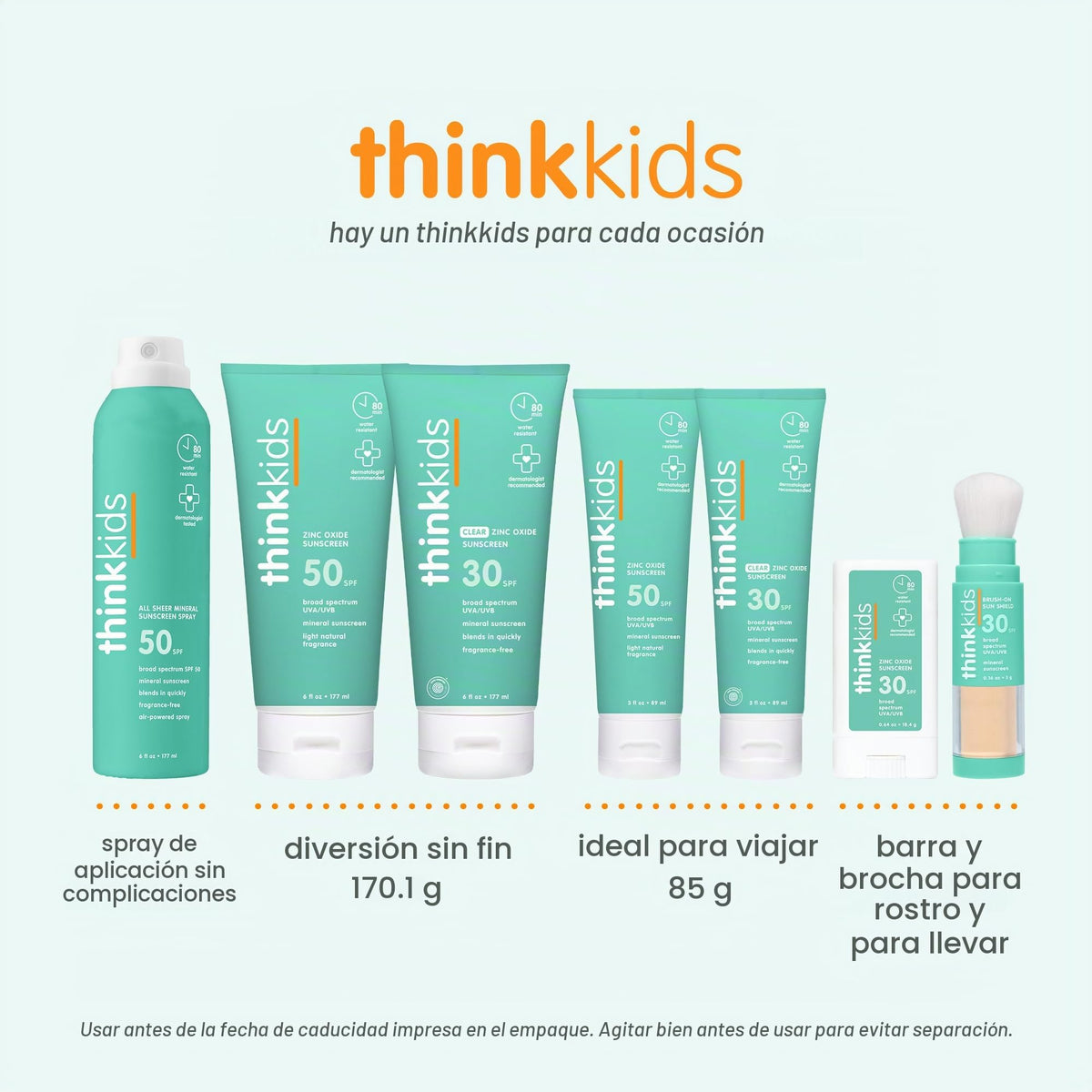 Crema Protectora Solar SPF 50+ Thinksport Segura para Niños 6 Onzas