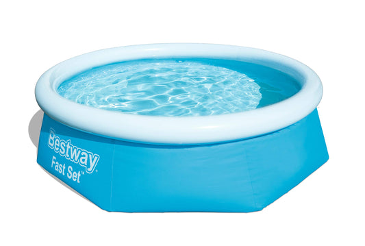 Alberca inflable red azul Fast Set con bomba y filtro, medidas 8´X 26" / 2.44mX66cm, capacidad 2,100 lts