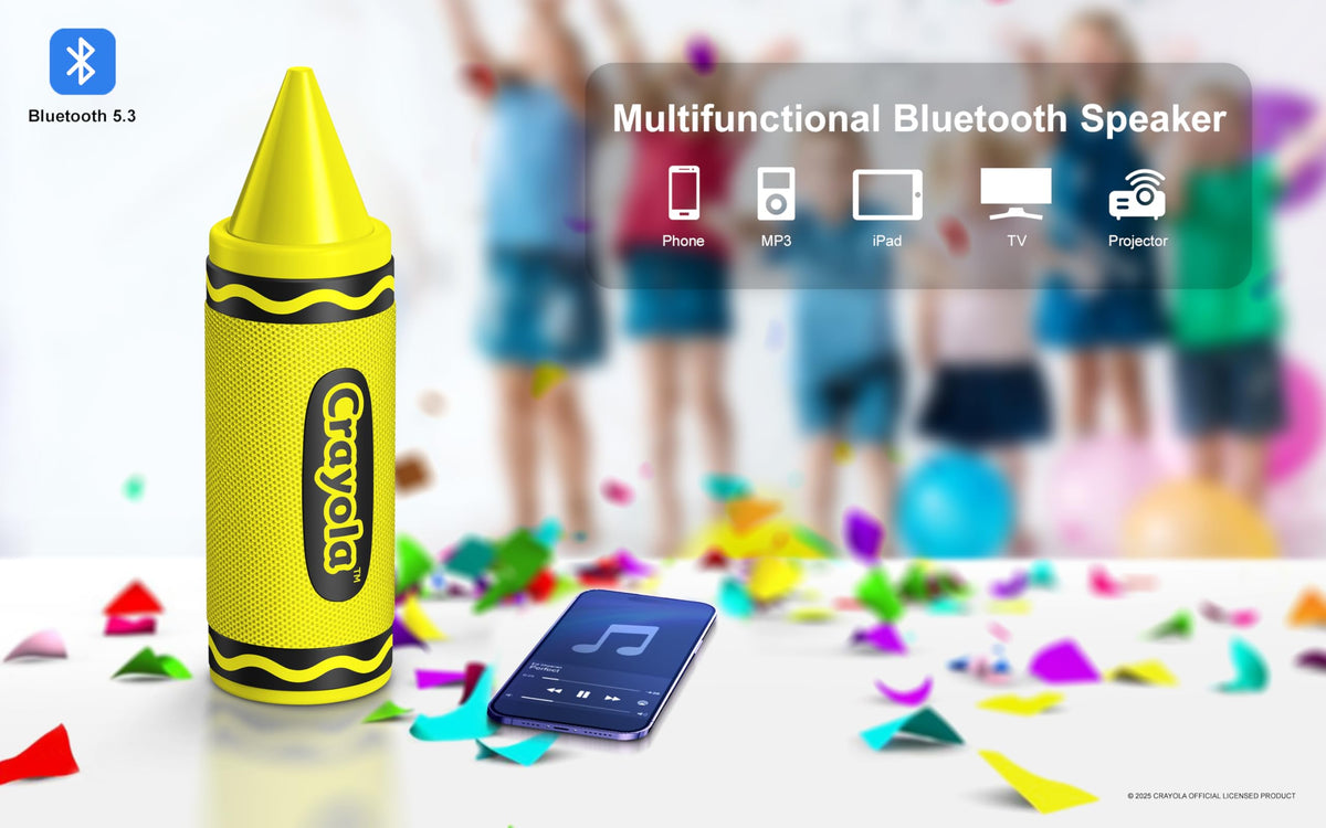 Bocina Bluetooth Crayola Kids Crayon Azul 20W Sonido HD Batería Larga Duración