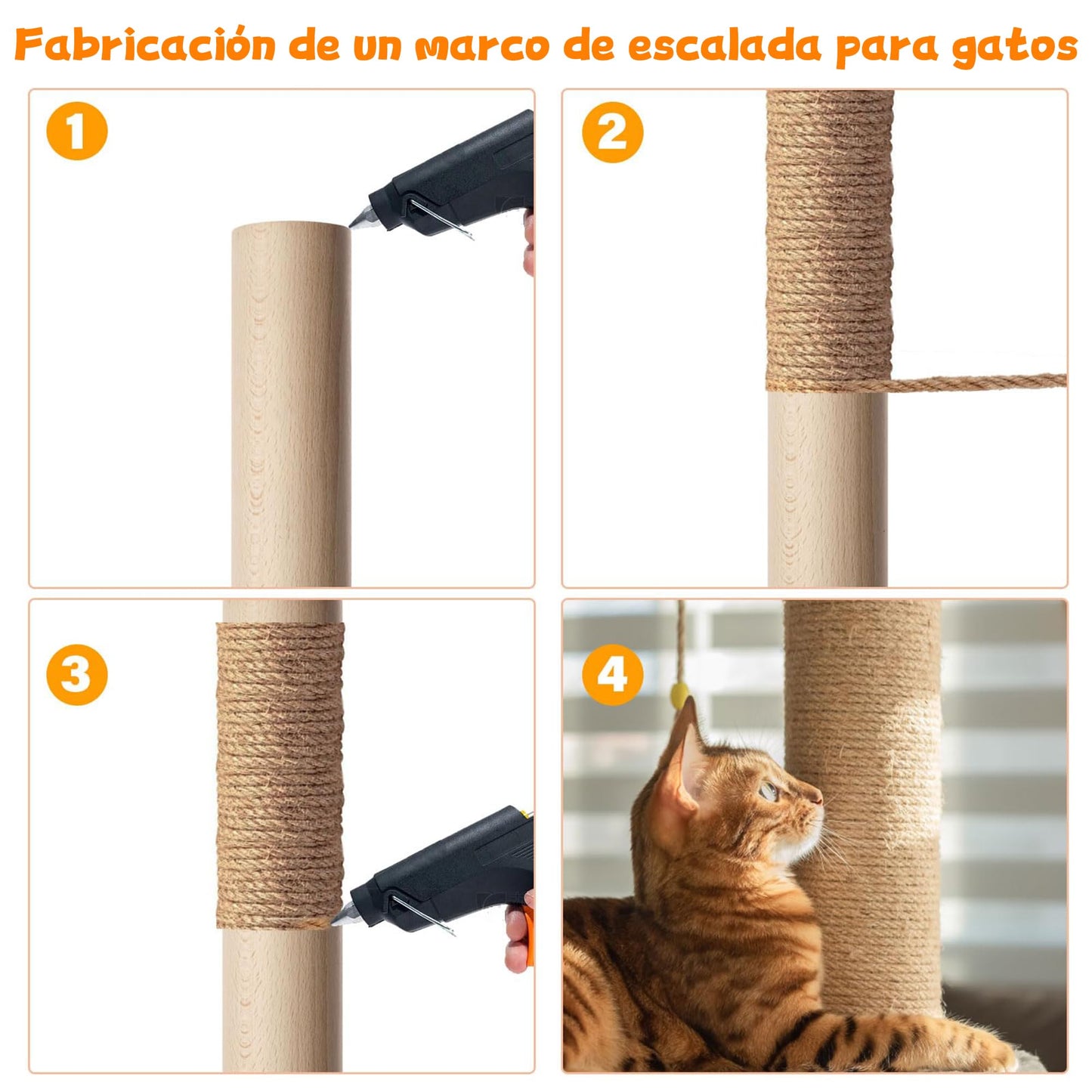 Cuerda de Sisal Natural YUNZJUNLY 100m Trenzada para Rascar Gato