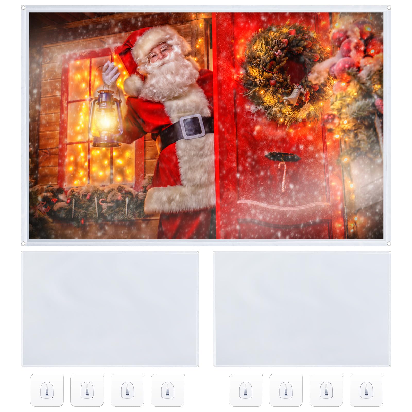 Oudain Paquete de 2 Pantalla de Proyección Trasera de Tela para Halloween, Portátil, Blanca, con Herrajes de Montaje para Proyectar Videos de Halloween en la Puerta(40 x 60 Pulgadas)