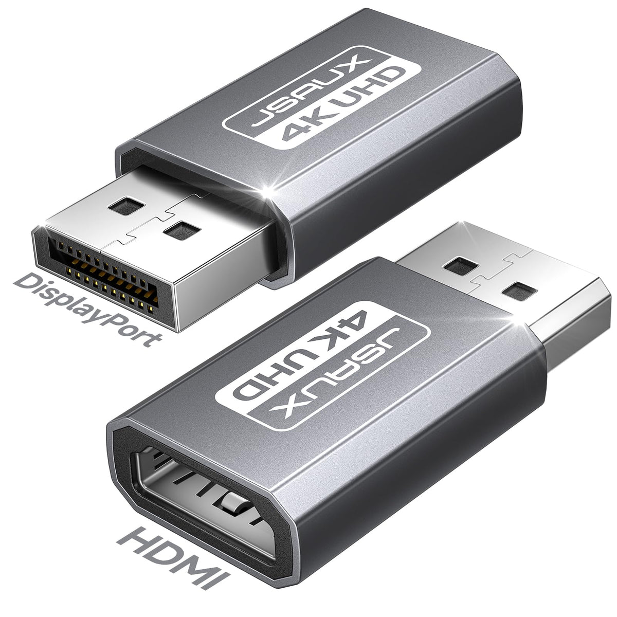 Adaptador DisplayPort HDMI JSAUX Negra 4K UHD 2K@120Hz para Monitor