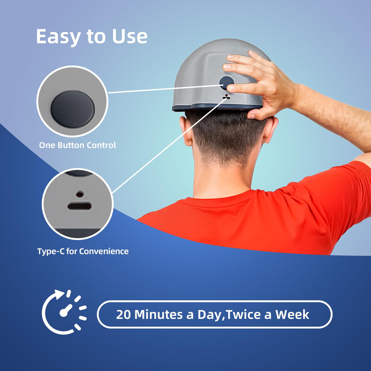 Gorro Láser faq101 Negro para la Regeneración Capilar en Alopecia para Hombre y Mujer