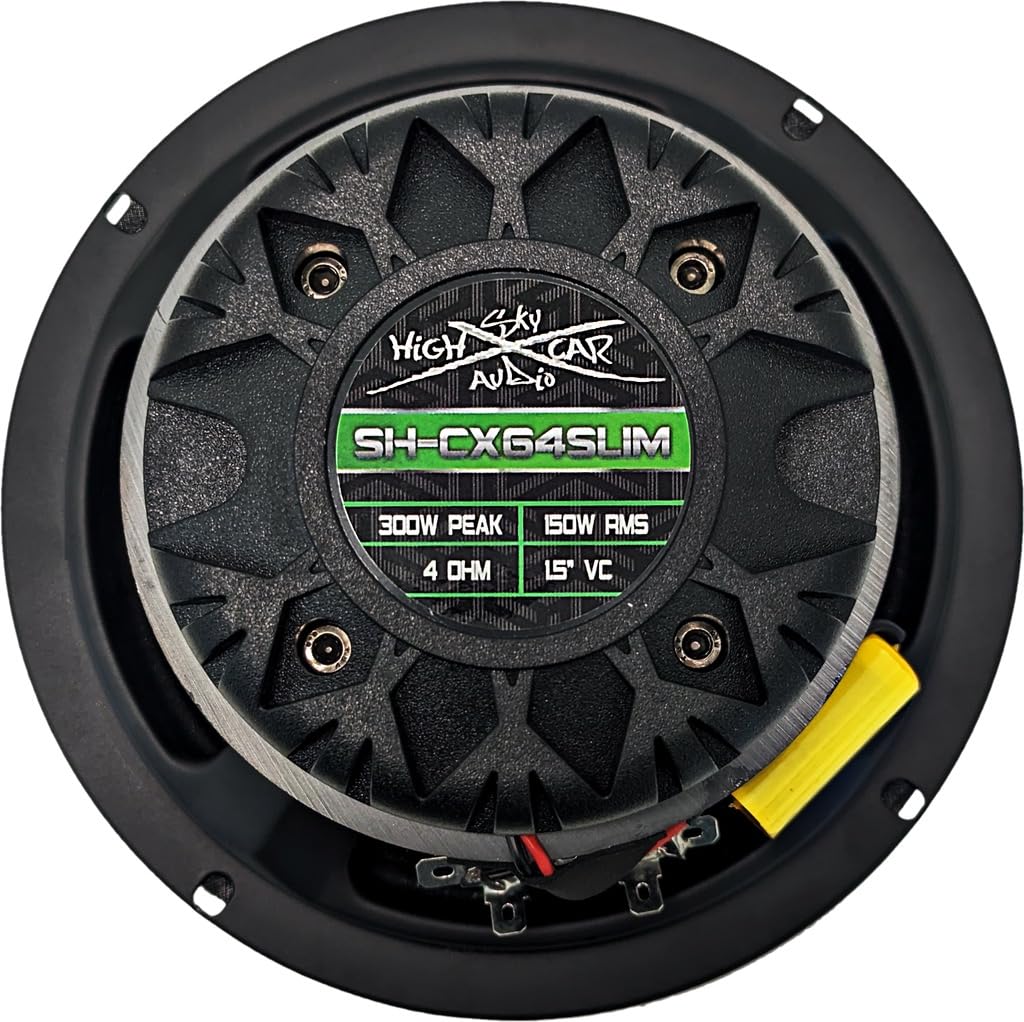 Altavoz Coaxial Delgado Sky High Car Audio SH-CX64SLIM 6.5 Pulgadas con Bocina de Driver de Compresión