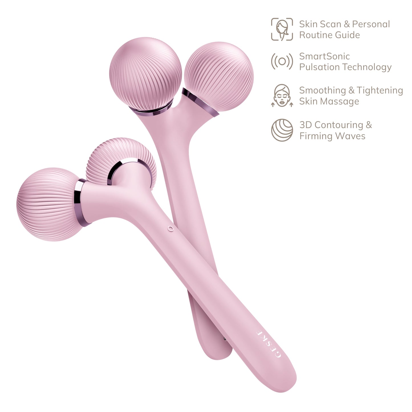GESKE | Rodillo facial y corporal sónico SmartAppGuided™ | 4 en 1 | rodillo derma | Dispositivo para rostro y cuerpo | rodillo derma | Rodillo facial profesional | Reafirma y define cuerpo y rostro