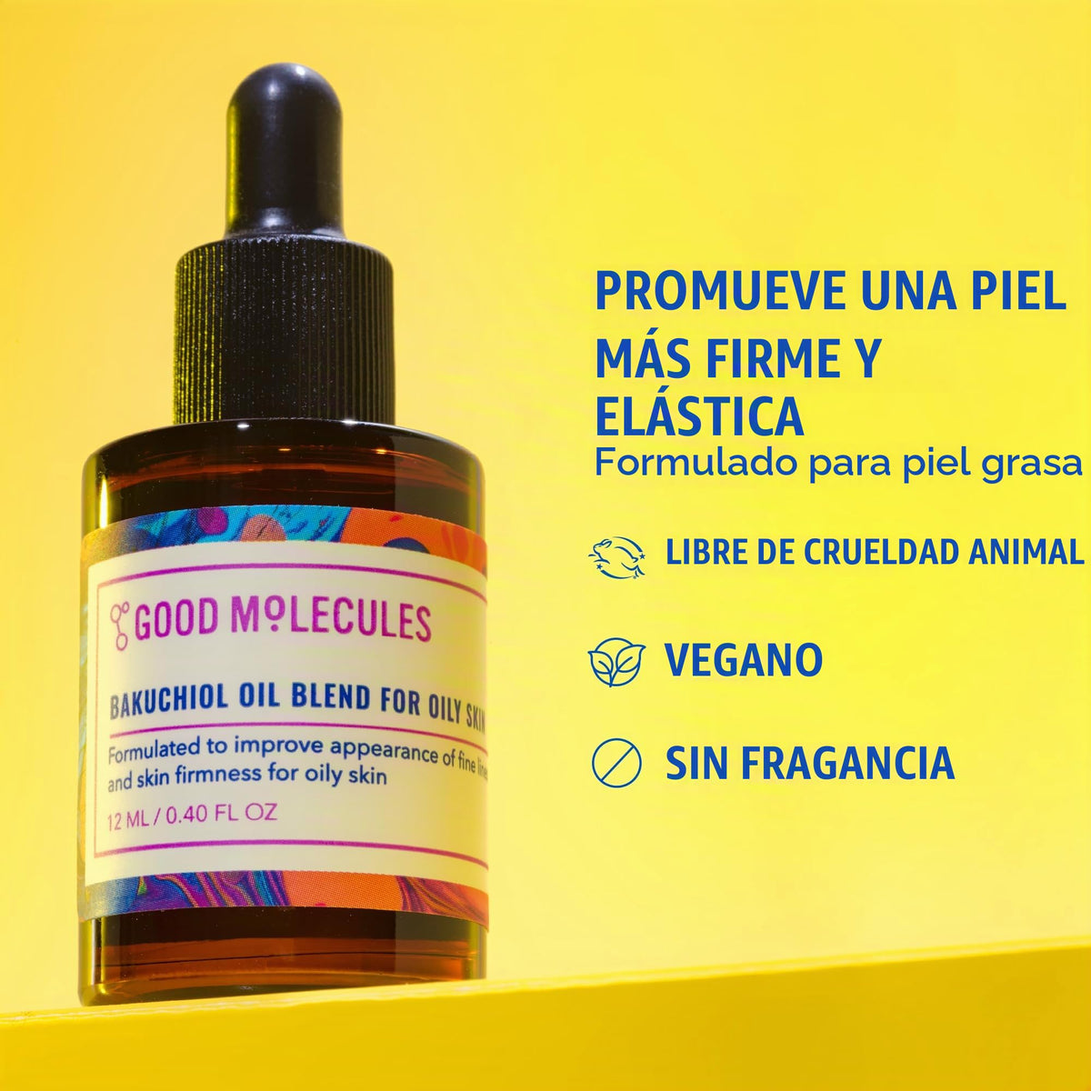Good Molecules Bakuchiol Oil For Oily Skin 12ml / 0.40oz - Moisturizing, Firming, Anti-Aging, Antioxidant Facial Oil For Wrinkles, Fine Lines - Natural Skin Care For Face with Rosehip and Baobab Oil