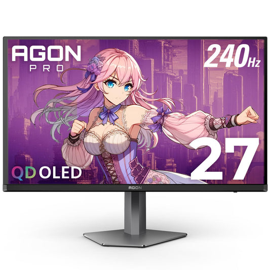 AOC Monitor para Juegos de torneos Agon Pro AG276QZD2 OLED de 27 Pulgadas, 2560 x 1440, 240 Hz, 0,03 ms, G-Sync, Compatible con PS5 y Xbox Switch, Brilla Negro Pantalla OLED QHD de 27"