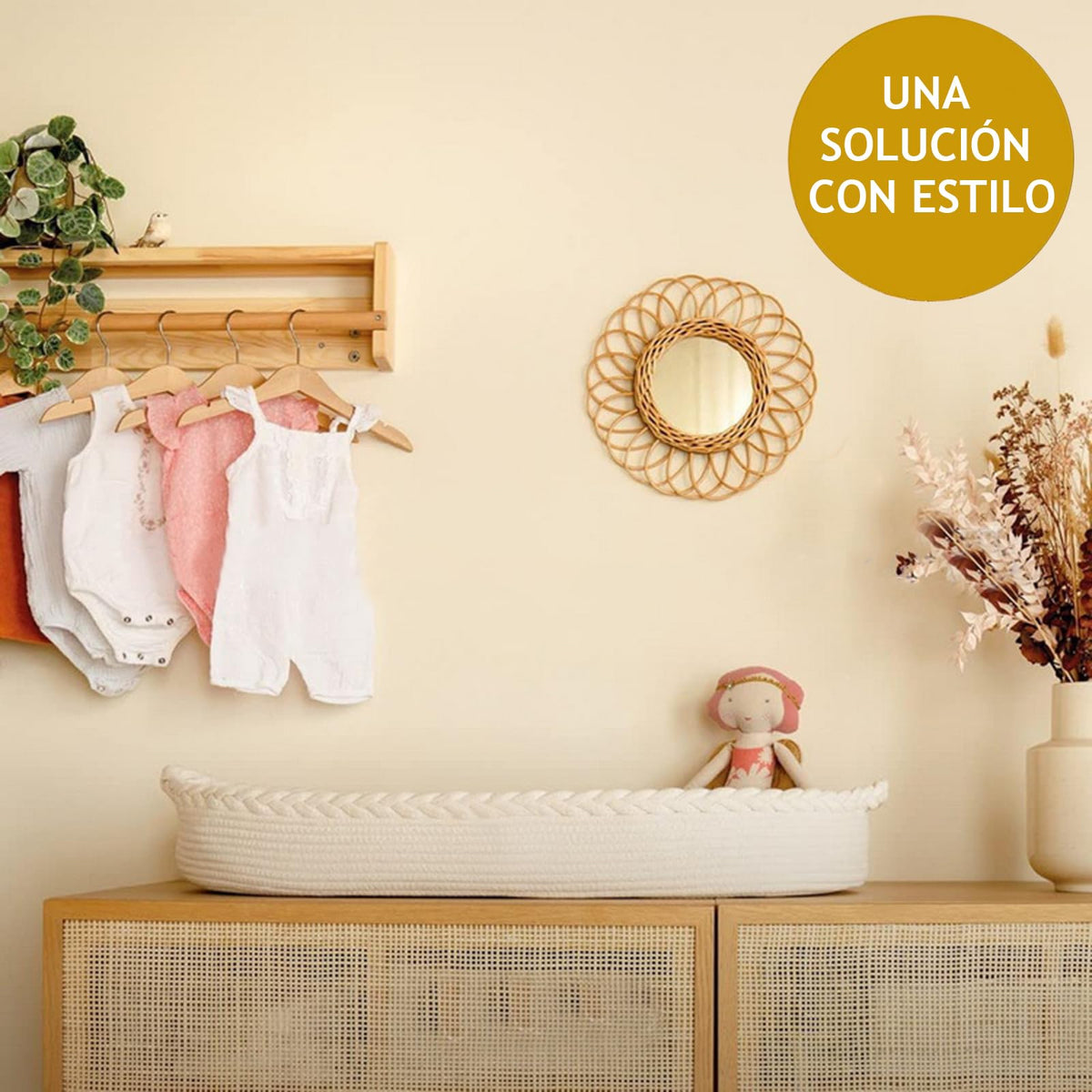 MOSU Cesta Cambiador para Bebé Plegable con Cambiador Portátil de Pañales