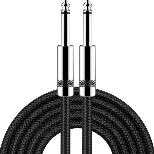 Cable de Guitarra, Cavo Audio Professionale, Adaptador de Audio Estéreo Balanceado Cable Trenzado de Nailon,Cable Amplificador de Bajo para Guitarra Eléctrica, Bajo, Mandolina Eléctrica (Recto, 3M)