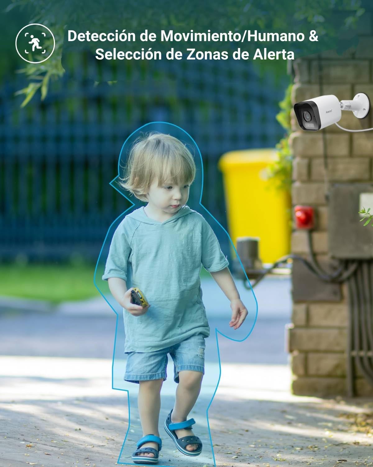 Cámara de Seguridad Arenti Blanca 4MP 2.5K Impermeable con Audio Bidireccional y Detección de Movimiento