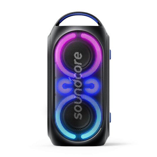 Soundcore Anker Rave Party 2 Altavoz portátil, Sonido estéreo de 120 W, espectáculo de luz, IPX4 Resistente al Agua, 16hrs de reproducción, Entrada de micrófono, Ecualizador Personalizado