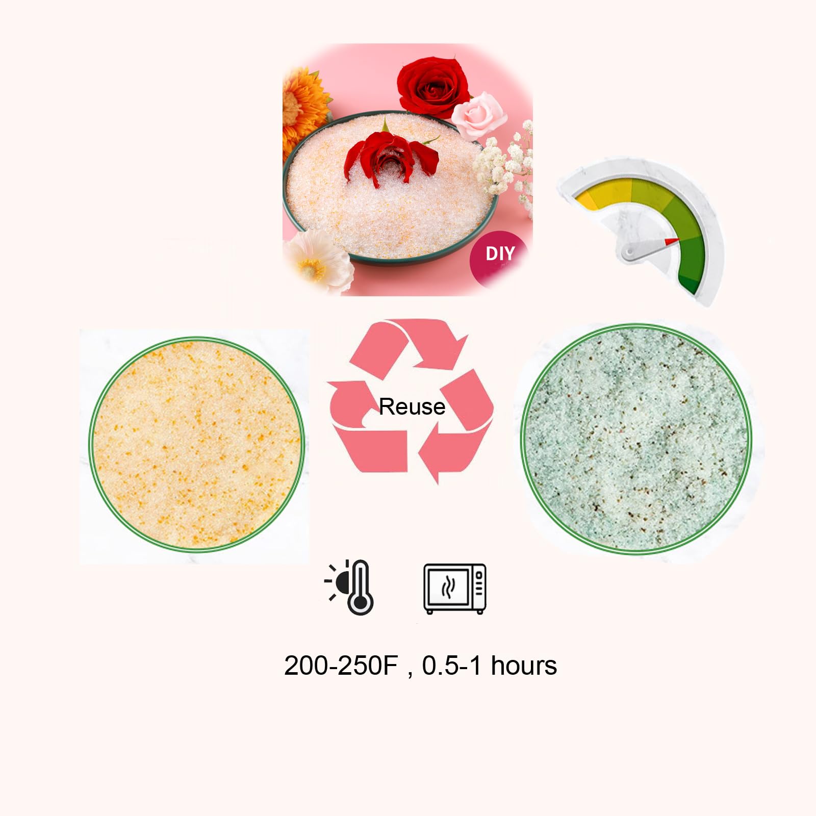 Desecante de cristales de secado de flores de gel de sílice de alta calidad con indicación de color de 7 libras