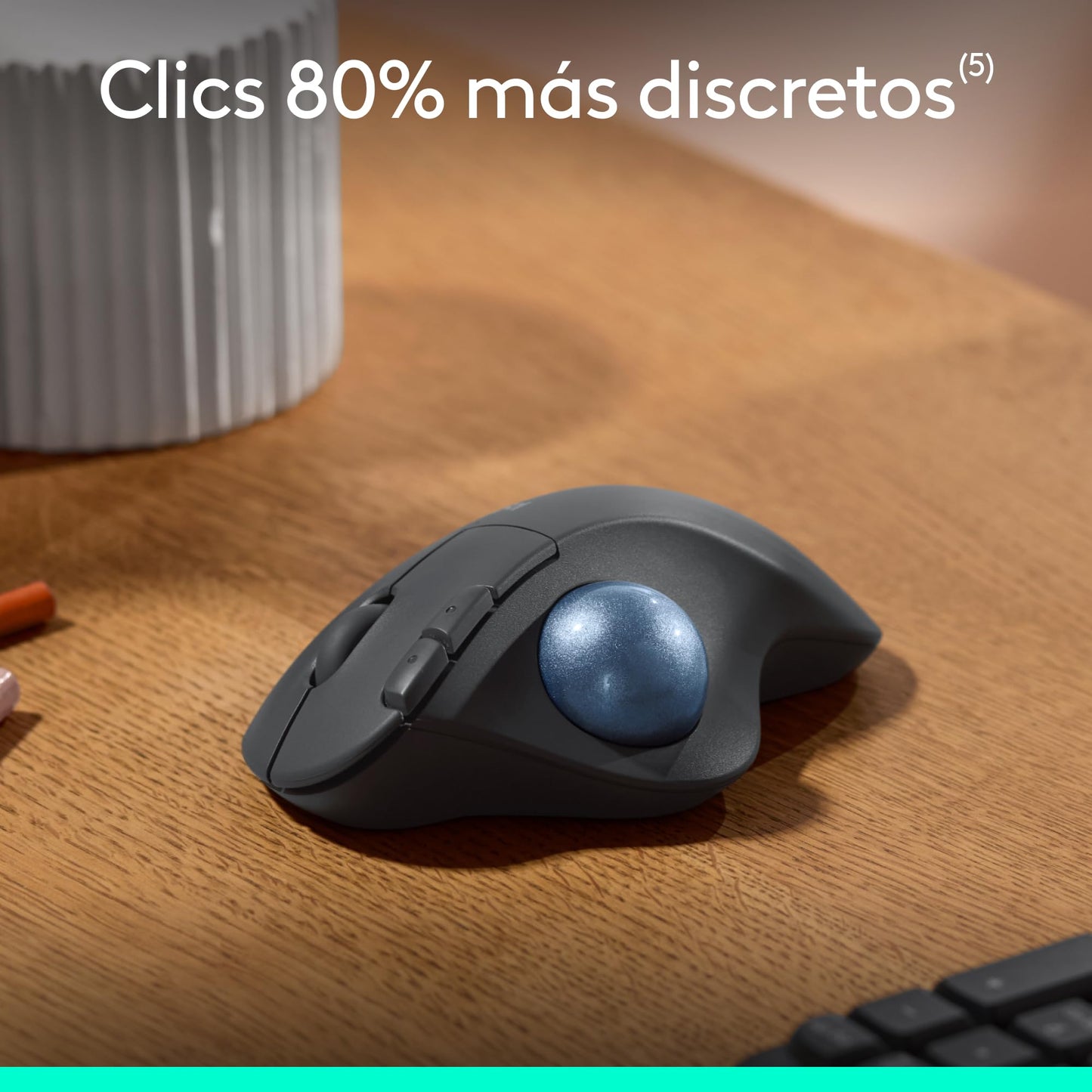 Logitech Ergo M575S Mouse inalámbrico con trackball, Mouse ergonómico inalámbrico con Bluetooth y dongle cifrado, Control cómodo con el Pulgar, Seguimiento preciso y Fluido, para PC/Mac - Grafito
