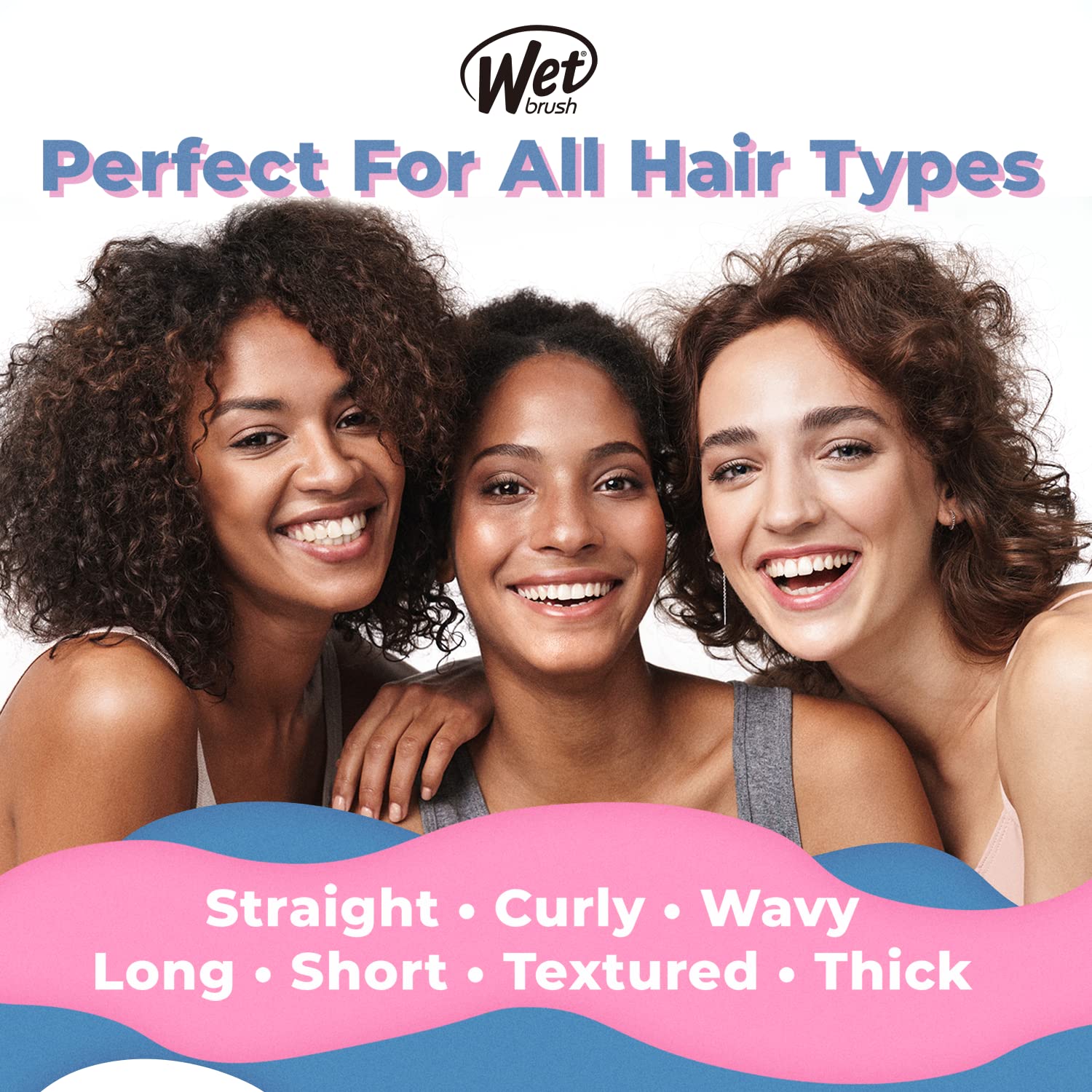 Wet Brush Cepillo desenredante original, espíritu libre, sangría, todo tipo de cabello, cerdas IntelliFlex ultra suaves que se deslizan a través de enredos con facilidad, peine sin dolor para hombres, mujeres, niños y niñas